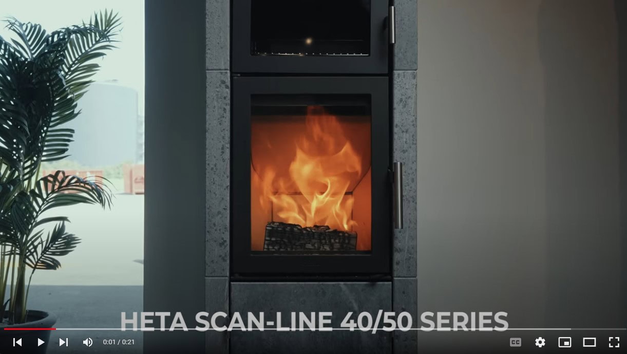 Heta Scan-Line 40 och 50 braskaminer stående bredvid varandra